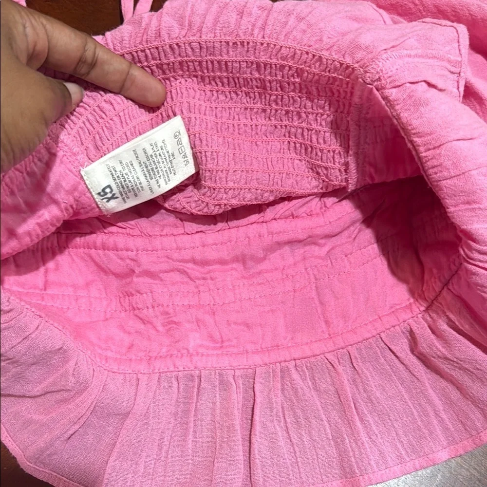 Free People Pink Long Sleeve Smocked Crop Blouse Chloe coquette sweetheart